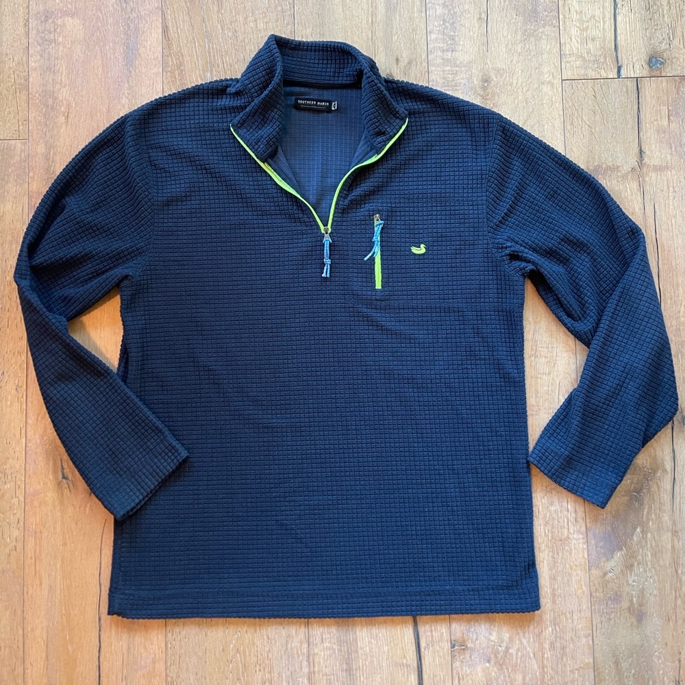 Southern Marsh Navy Quarter-Zip Pullover Long Sleeved Men’s M
